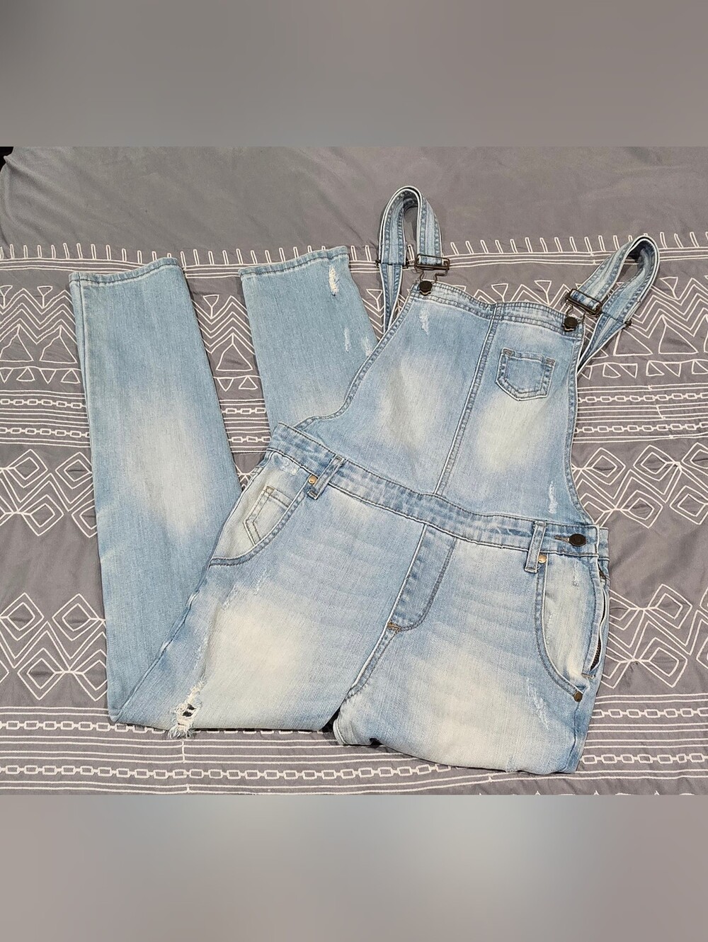 Pistola Distressed Denim Overalls Size Small